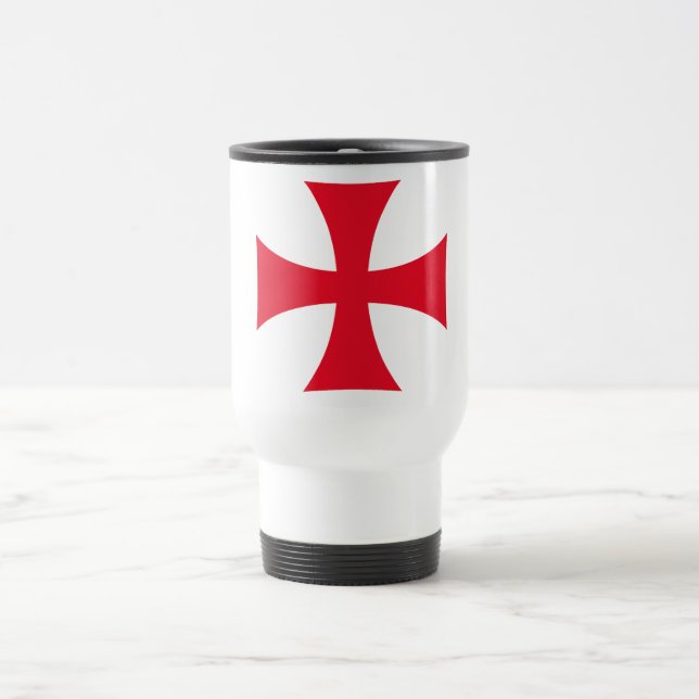 Taza De Viaje Templar Cross Crusader Travel Mug (Centro)