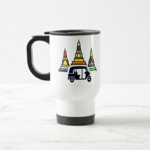 Taza De Viaje Templos tailandeses y tuk tuks