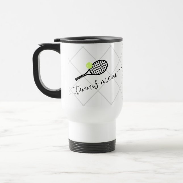 Taza De Viaje Tenis Mom Elegant Cute Personalizado Tennis Racket (Izquierda)