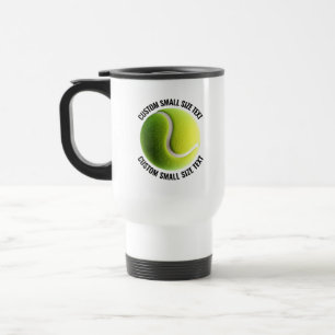 Taza De Viaje Tenis Personalizados Blancos con Texto Pequeño Hec