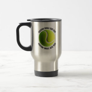 Taza De Viaje Tenis Personalizados con Texto de Tamaño Pequeño