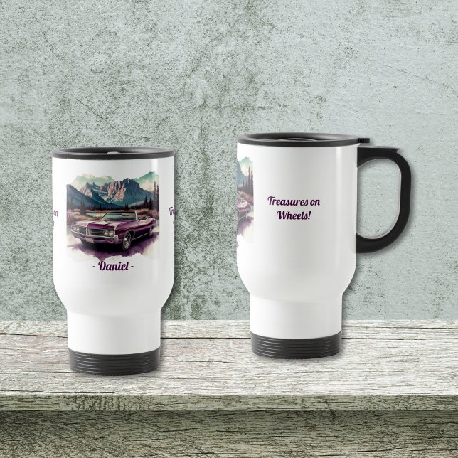 Taza De Viaje Tesoros en ruedas Mug de viajes (Customizable; with/without personalization.  
Personalize, Edit Using Design Tool.
)