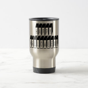 Taza De Viaje Texto de bloque de Halloween