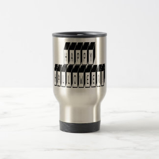 Taza De Viaje Texto de bloque de Halloween