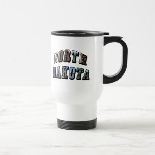 Taza De Viaje Texto de imagen de Dakota del Norte