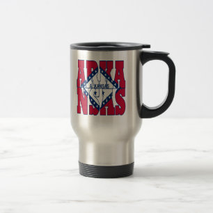Taza De Viaje Texto de la bandera de estado de Arkansas