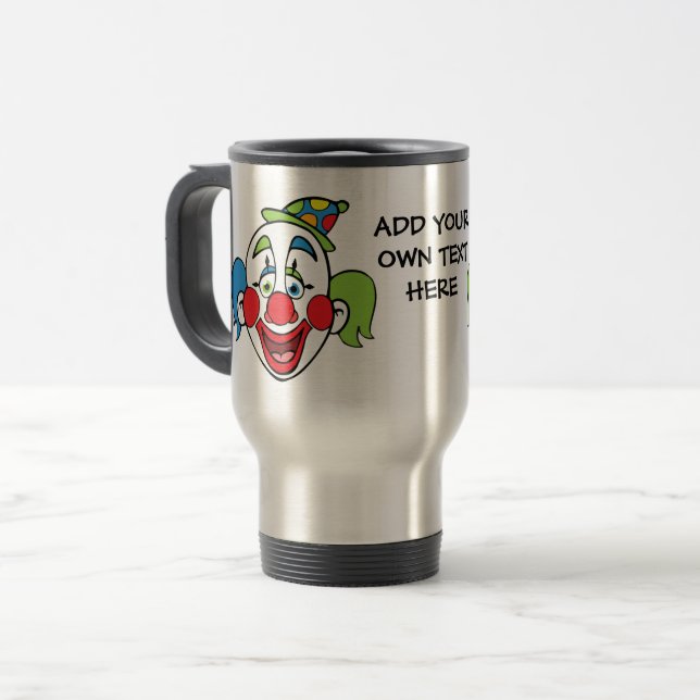 Taza De Viaje Texto de payaso personalizado (Anverso izquierdo)