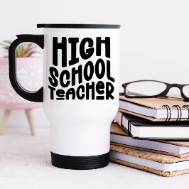 Taza De Viaje Texto de Personalizado negro del profesor de secun