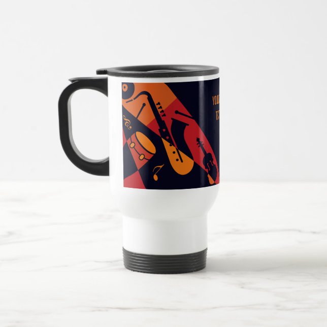 Taza De Viaje Texto del personalizado Resumen Música (Izquierda)