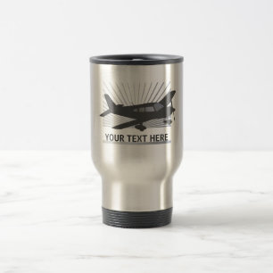 Taza De Viaje Texto del personalizar - aeroplano del ala baja