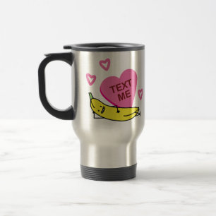 Taza De Viaje Texto del plátano yo fijación sonriente de la