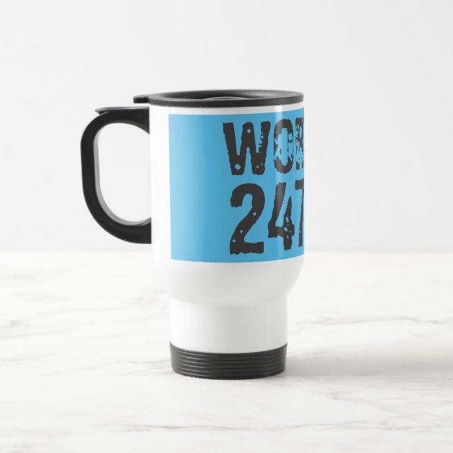 Taza De Viaje Texto desgastado y raspado Workout 247365 azul (Izquierda)