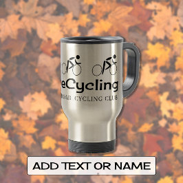 Taza De Viaje Texto personalizado de tipografía de ciclismo de a