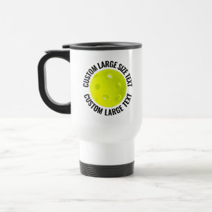 Taza De Viaje Texto Personalizado Grande Blanco Pickleball Perso