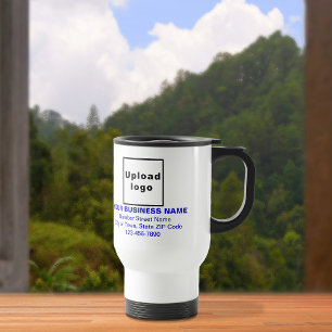 Taza De Viaje Textos de la marca comercial Blue Color en la barr
