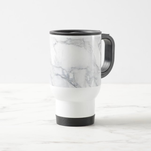 Taza De Viaje Textura de mármol blanco (Anverso derecho)