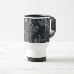 Taza De Viaje Textura de mármol negro