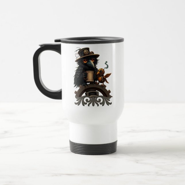 Taza De Viaje The raven powered by Coffee (Izquierda)