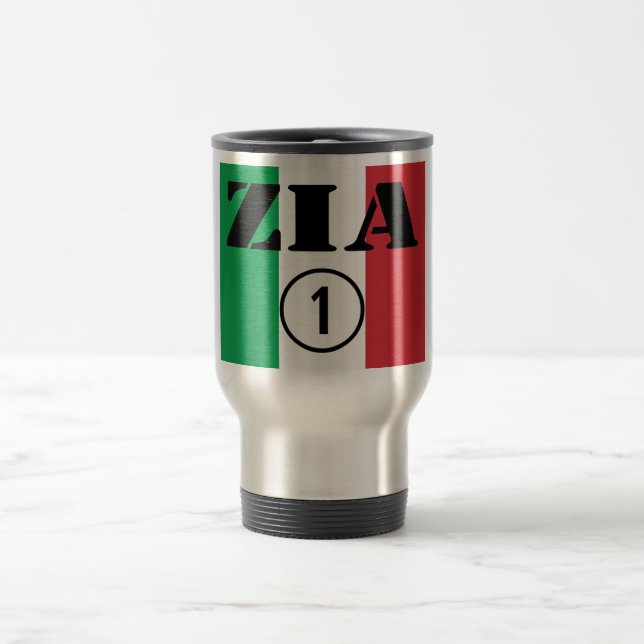 Taza De Viaje Tías italianas: Uno de Zia Numero (Centro)