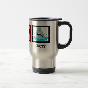 Taza De Viaje Tiburones del amor de la paz