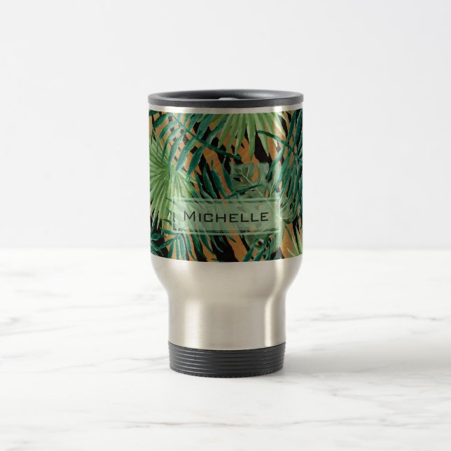 Taza De Viaje Tiger Stripes Jungle Camouflage Personalised (Centro)