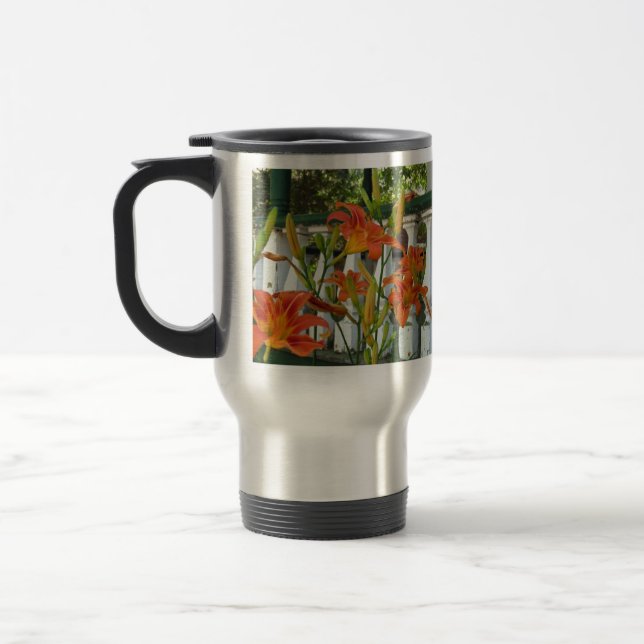 Taza De Viaje Tigre naranja Lilies - Viñedo de Martha (Izquierda)