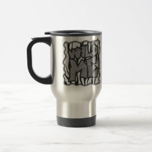 Taza De Viaje Tigre salvaje Impresión en blanco y negro