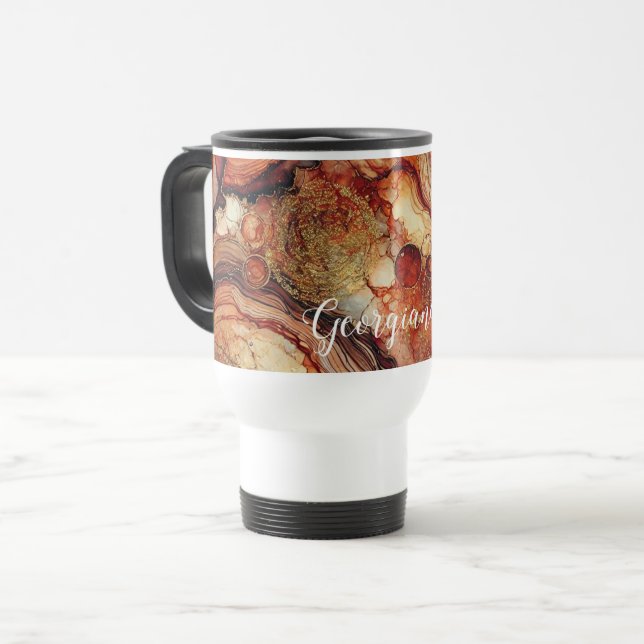 Taza De Viaje Tinta alcohólica otoñal personalizada de la calaba (Anverso izquierdo)
