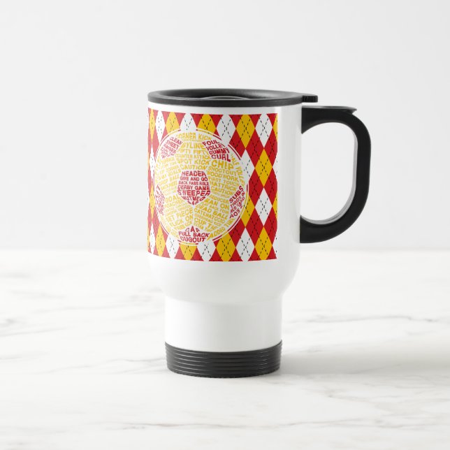 Taza De Viaje Tipografía de bolas de fútbol (Derecha)