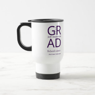 Taza De Viaje Tipografía de graduación moderna simple minimalist