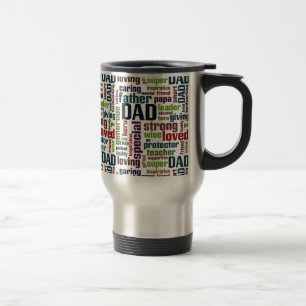 Taza De Viaje Tipografía del día de padre del texto de la nube