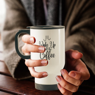 Taza De Viaje Tipografía Despertar y Oler el Café