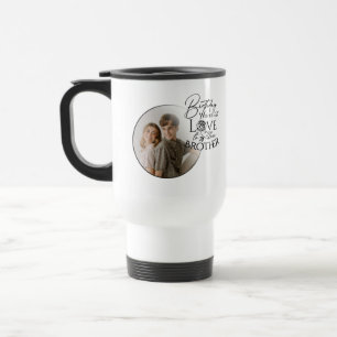 Taza De Viaje Tipografía minimalista para cumpleaños de hermano 