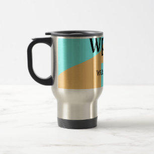 Taza De Viaje Título de letra monograma agregar nombre verde azu
