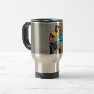 Taza De Viaje Toalla de hombre de SlipperyJoe rota pared de ladr
