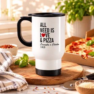 Taza De Viaje Todo lo que necesitas es amor y servilletas de piz
