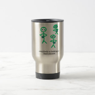 Taza De Viaje todos están mirando sus teléfonos