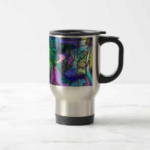 Taza De Viaje Todos los Colores con Remolinos y Líneas