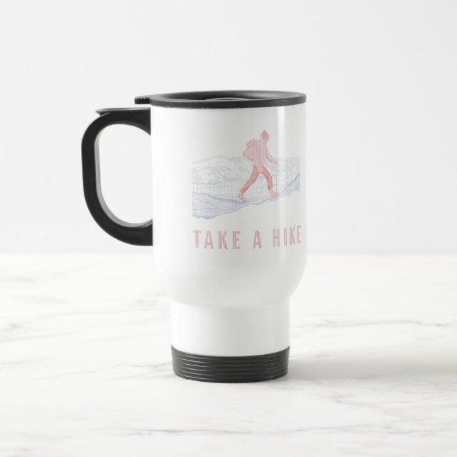 Taza De Viaje Toma una caminata azul y rojo (Izquierda)