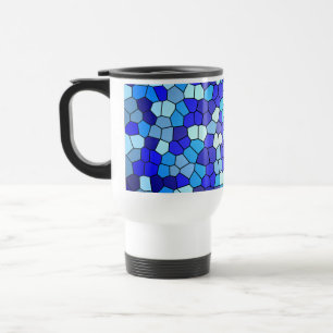 Taza De Viaje Tonos de vidrio manchado azul por Shirley Taylor