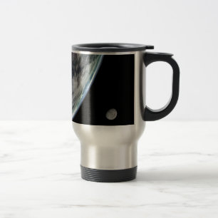 Taza De Viaje Tormentas terrestres y luna1148 astronomía, azul,