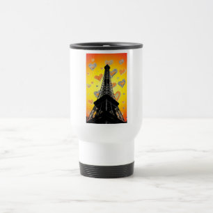 Taza De Viaje Torre Eifel Hearts Travel Mug