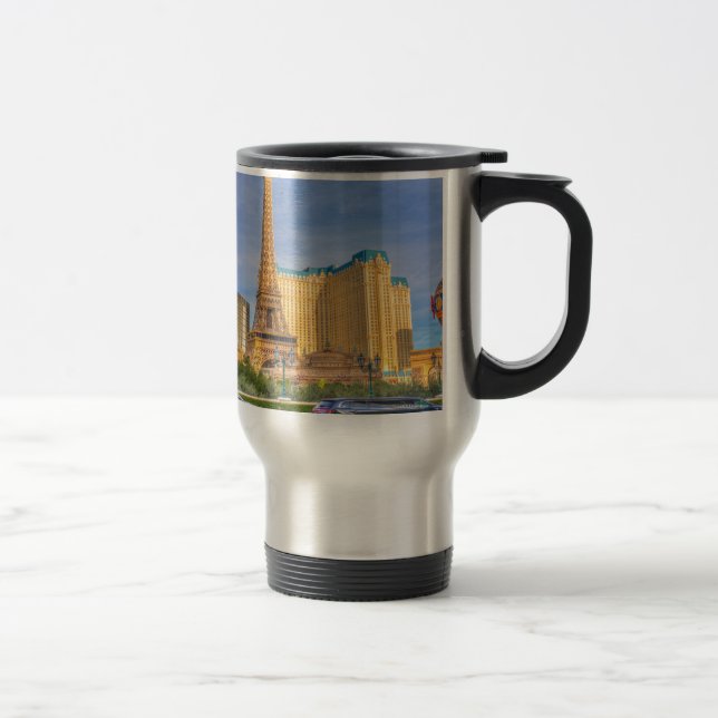 Taza De Viaje Torre Eiffel Las Vegas París Limousada Nevada (Derecha)