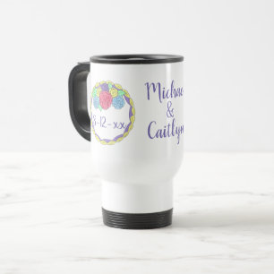 Taza De Viaje Torta De Boda De Rosa Personalizada Favor De La No