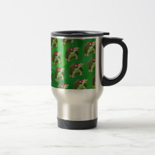 Taza De Viaje Tortoise en Santa Hat en Green