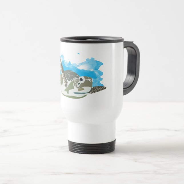 Taza De Viaje Tortuga marina nadando (Anverso derecho)