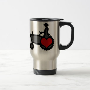 Taza De Viaje Tractor con amor del corazón el país