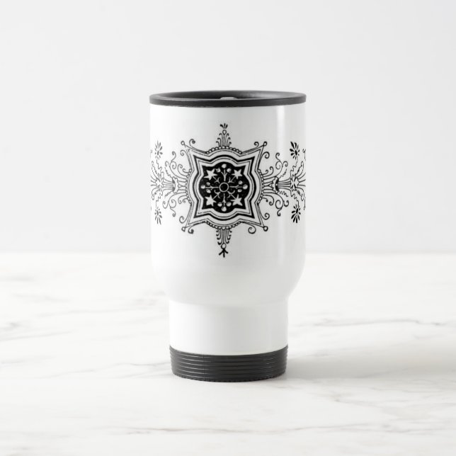 Taza De Viaje Trama de diseño floral (Centro)