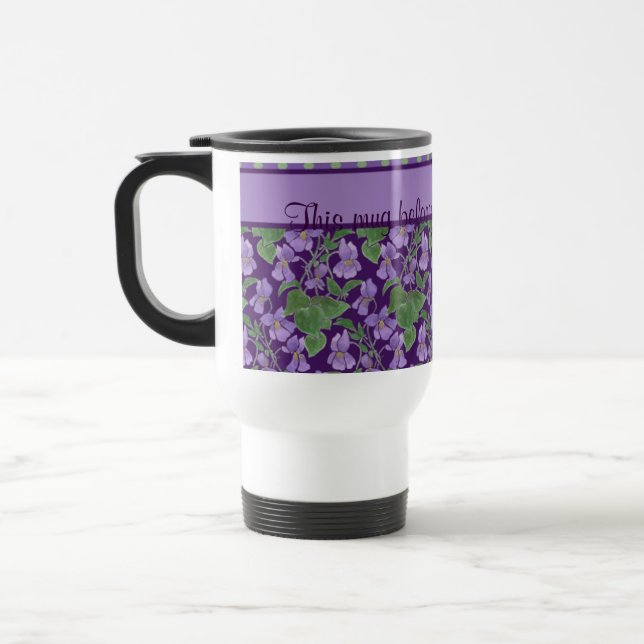 Taza De Viaje Trama de viajes violeta para personalizar (Izquierda)