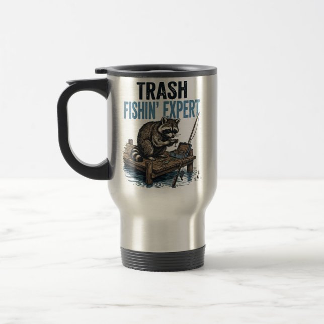 Taza De Viaje Trash Fishin' Expert Raccoon (Izquierda)